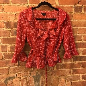 Topshop polka dot blouse